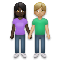Woman and Man Holding Hands- Dark Skin Tone- Medium-Light Skin Tone emoji on LG
